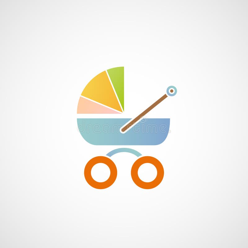 Logo of the baby carriage. Vector image. Nanny logo vectors