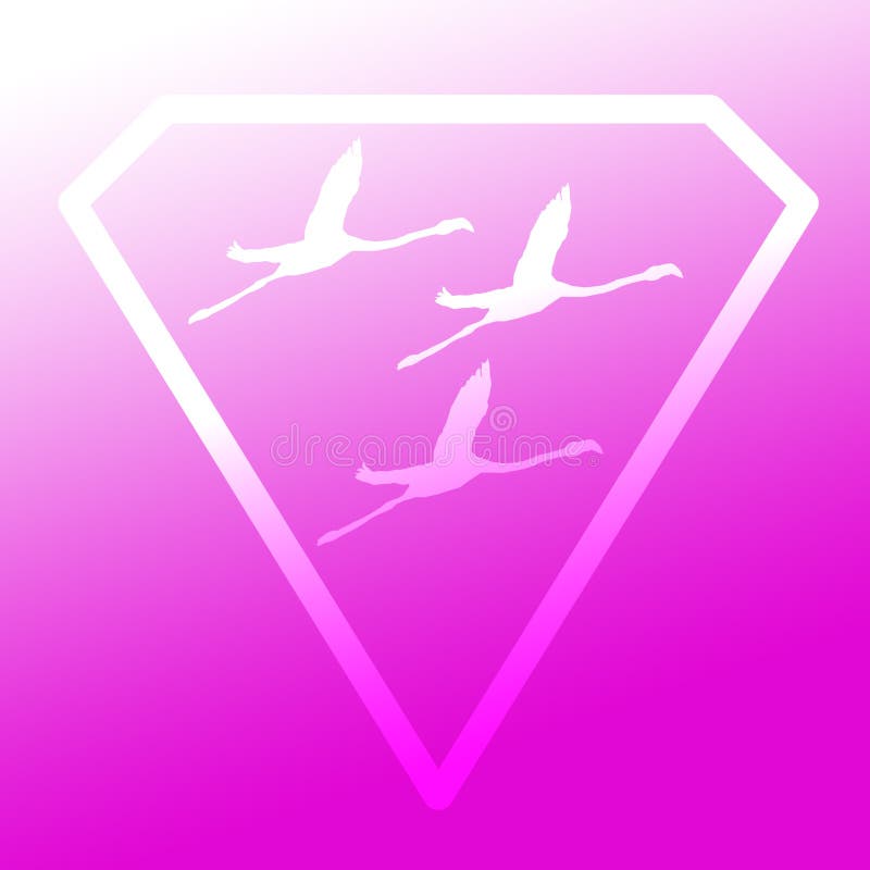 Logo Banner Image Flying Bird Flamingo in Diamond Shape on Magenta Purple Background stock illustration Logo Banner Image Flying Bird Flamingo in Diamond Shape on Magenta Purple Background stock illustration