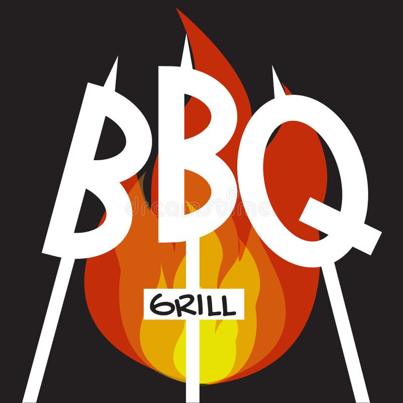 Logo BBQ Grill on White Background Vector Graphic Stock Vector