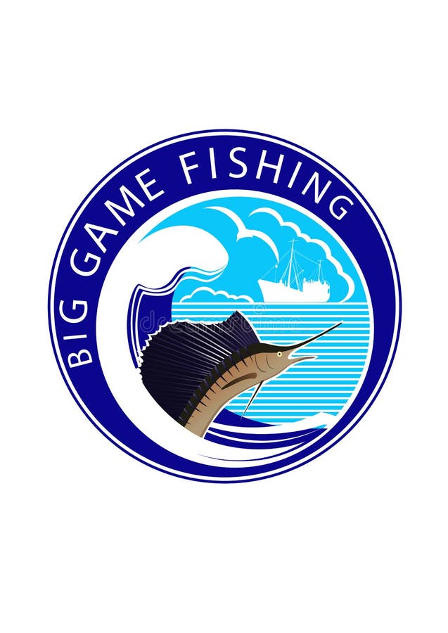 Logo Big game fishing stock vector. Illustration of ship 