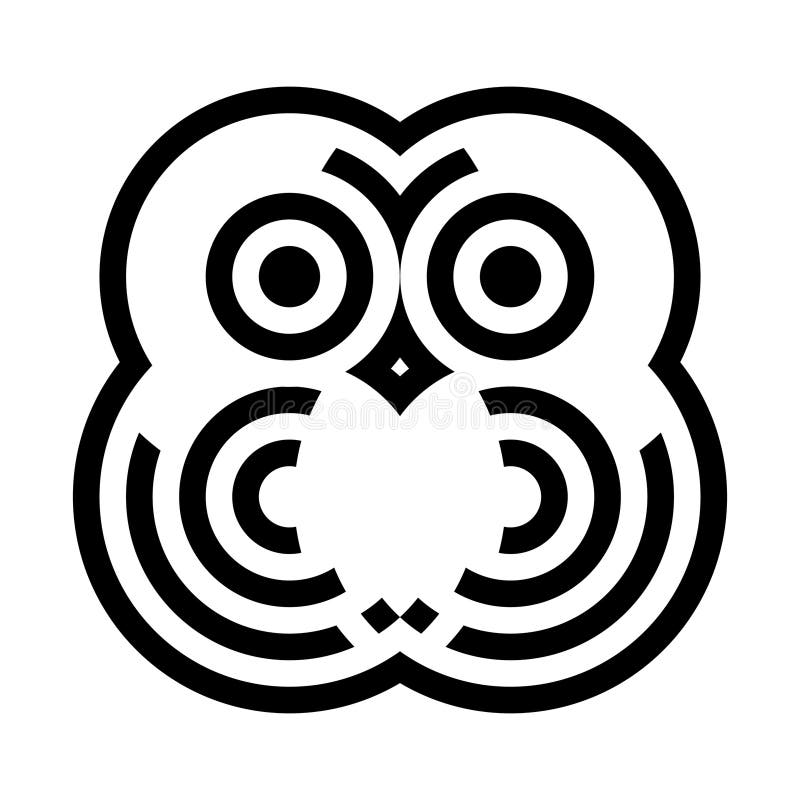 Logo black vector illustration of one fun owl on a white background vector illustration