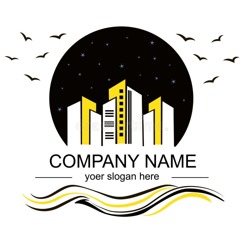 Logo black and yellow, city stock illustration Logo black and yellow, city stock illustration