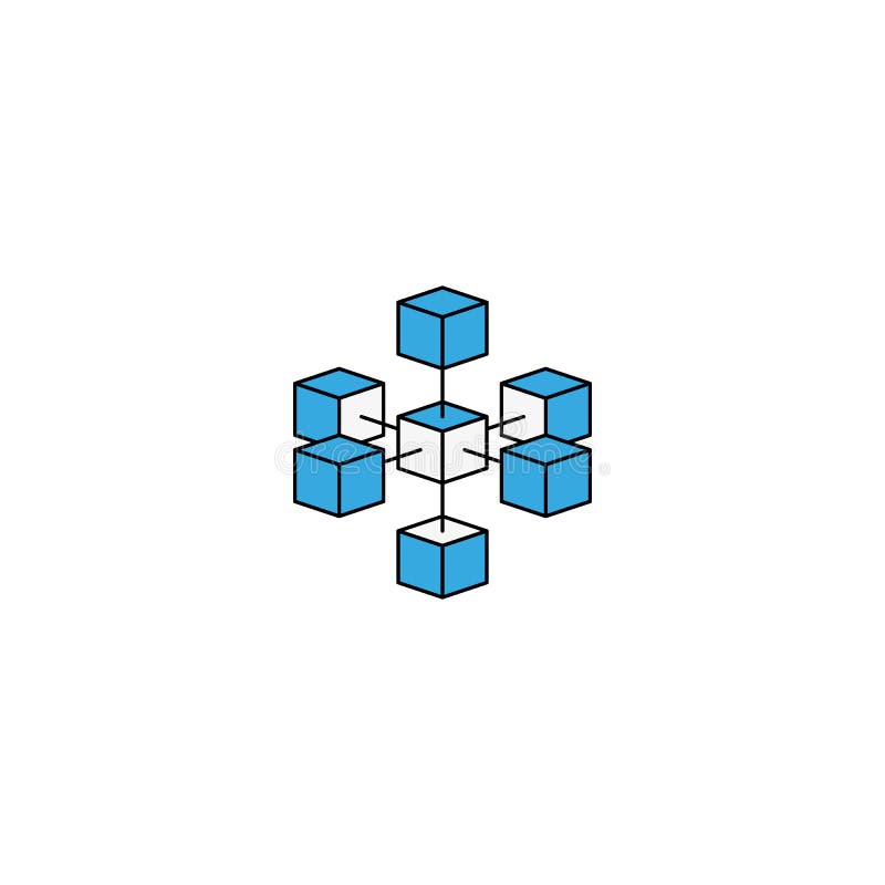 4 Cubes or Blocks Isometric Logo Design. Stock Vector Illustration