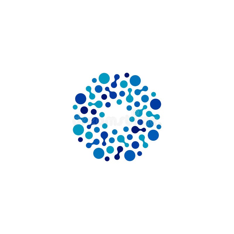 Logo blu astratto isolato di colore di forma rotonda, logotype punteggiato, illustrazione di vettore dell'elemento dell'acqua su illustrazione vettoriale Logo blu astratto isolato di colore di forma rotonda, logotype punteggiato, illustrazione di vettore dell'elemento dell'acqua su illustrazione vettoriale