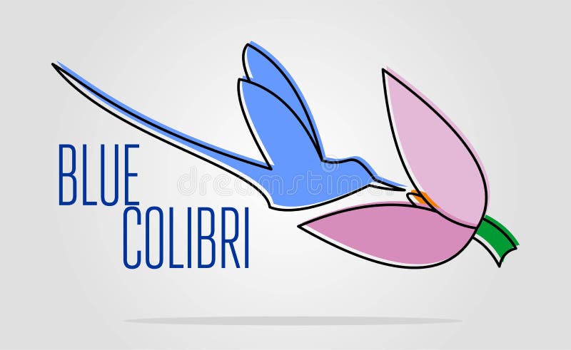 Logo blu di colibri illustrazione di colore piana semplice dell'uccello d'atterraggio illustrazione vettoriale Logo blu di colibri illustrazione di colore piana semplice dell'uccello d'atterraggio illustrazione vettoriale