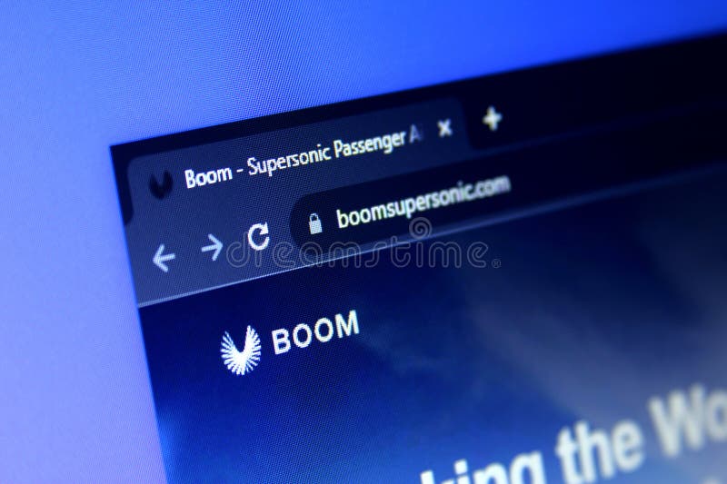 logo of boom aircraft company on website. logo of boom aircraft company on website