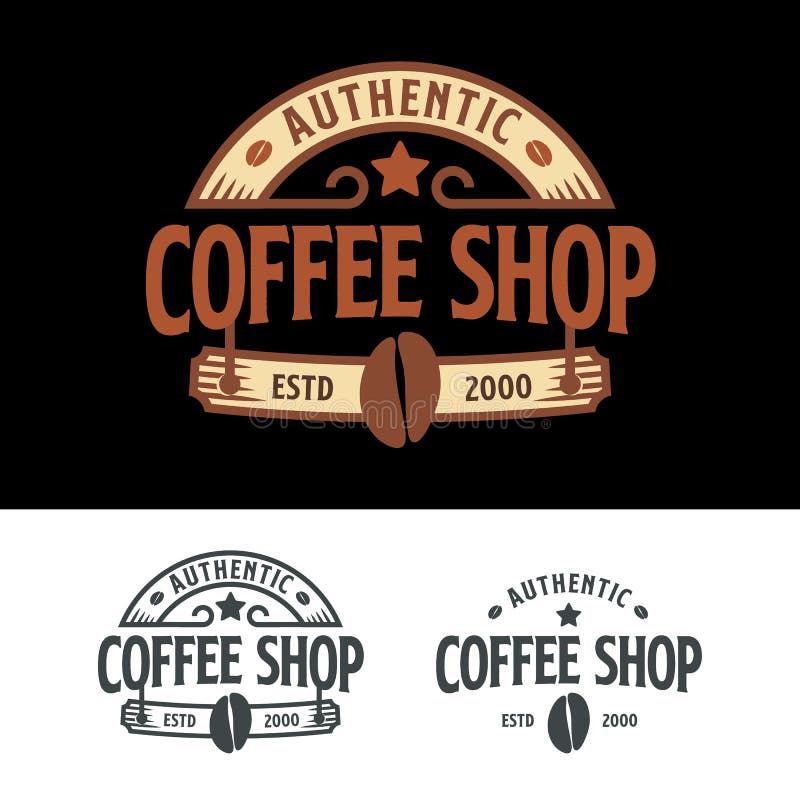 Logo Cafe Cafe Resto Etichetta Prodotto Bevanda Alimentare illustrazione vettoriale
