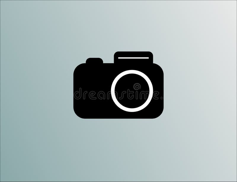 Black Camera Logo on Blue Background Stock Illustration Illustration