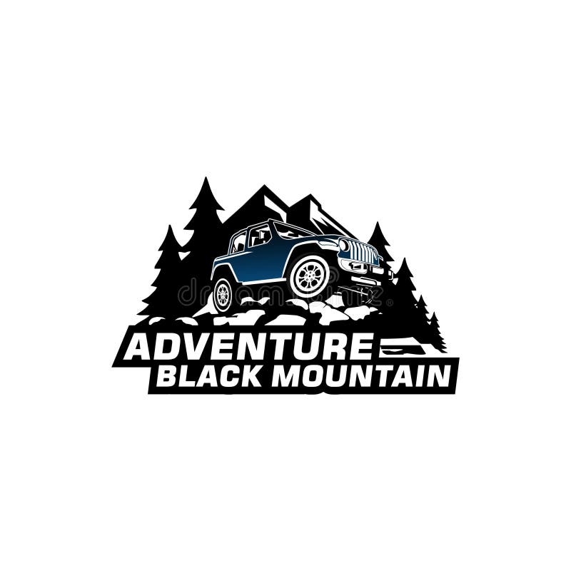 Offroad black mountain logo vector
