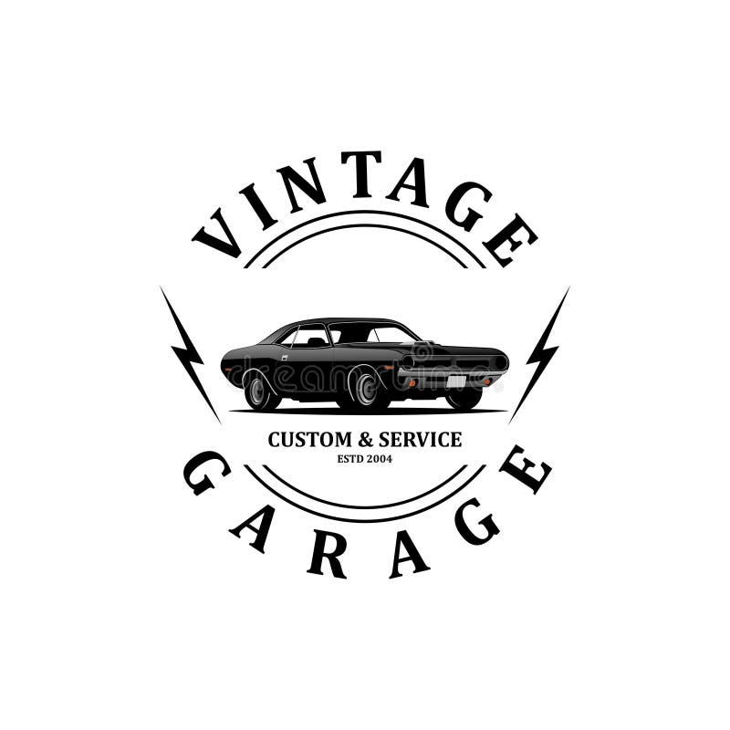 Vintage Garage Custom and Service Logo Vector Stock Vector ...