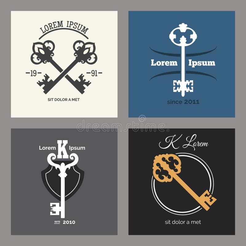 Logo chiave moderno elegante illustrazione di stock