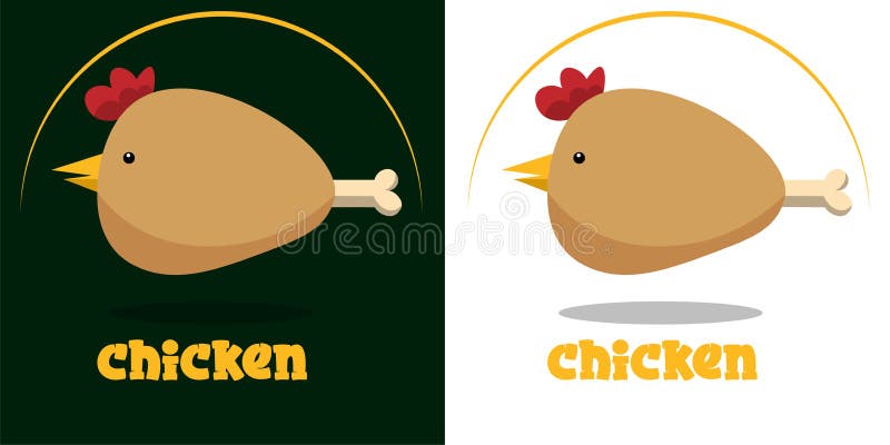 Logo chicken in the form of a chicken leg for asian cuisine vector illustration