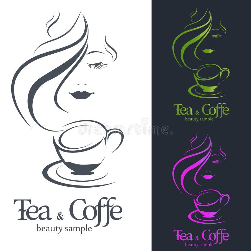 Logo Coffee och te royaltyfri illustrationer