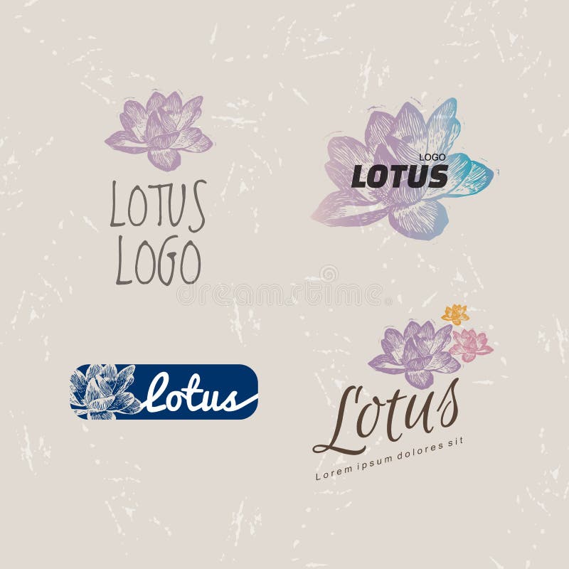 Logo colourful di vettore fissato con il fiore di Lotus illustrazione vettoriale Logo colourful di vettore fissato con il fiore di Lotus illustrazione vettoriale