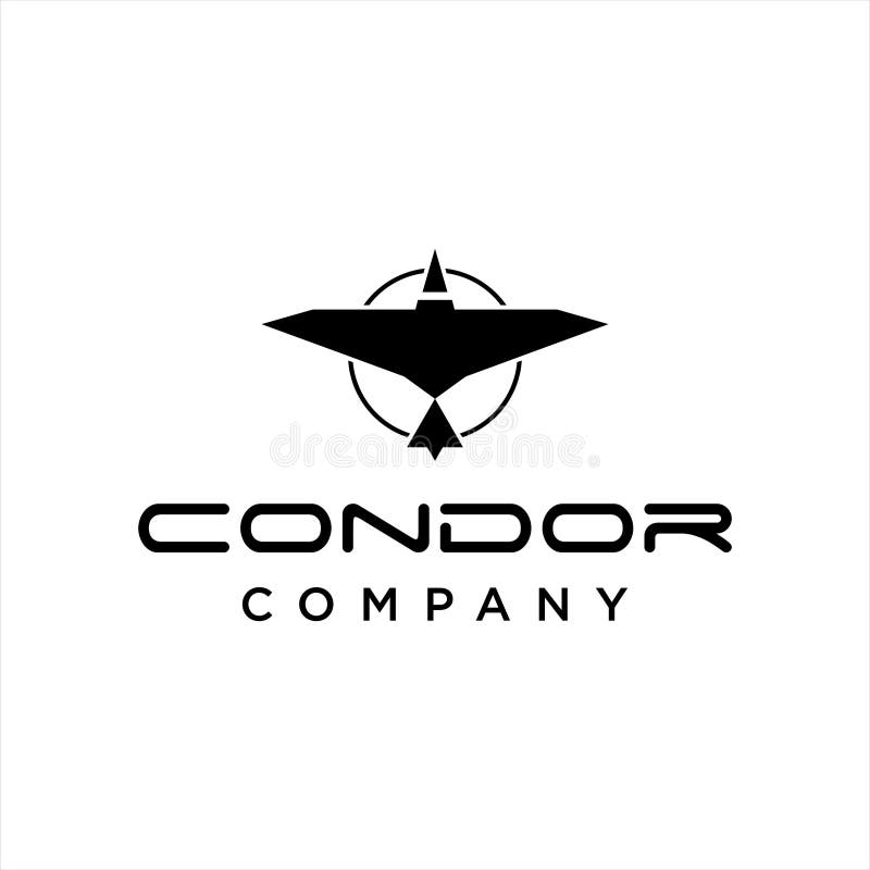 Logo condor semplice volo geometrico astratto di prede illustrazione vettoriale