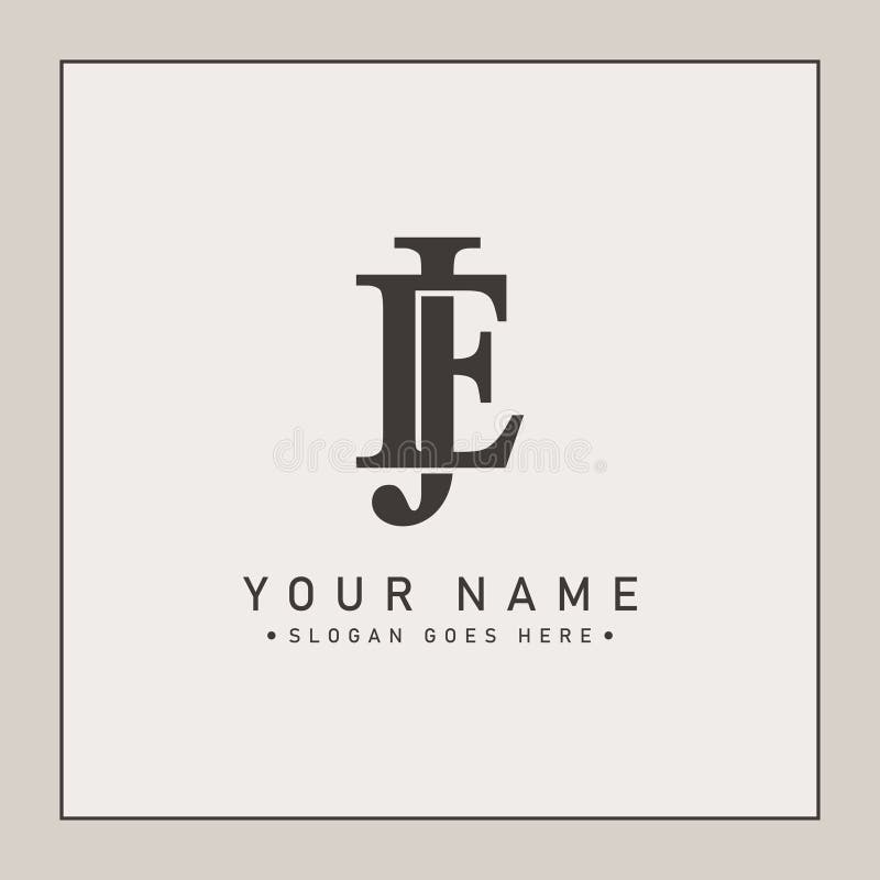 Logo Creative pour Initiales JE ou EJ dans Modèle Vector de Style Monogramme pour Lettre Initiale J et E illustration de vecteur
