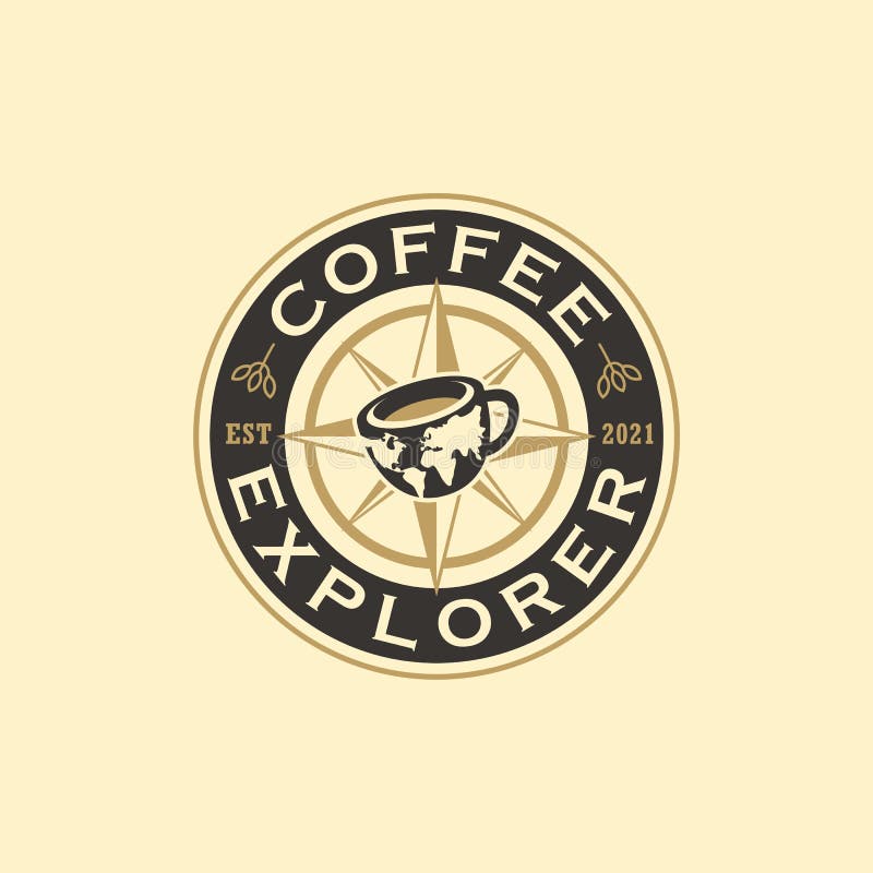 Logo creativo o concetto di segno del mondo del caffè illustrazione di stock