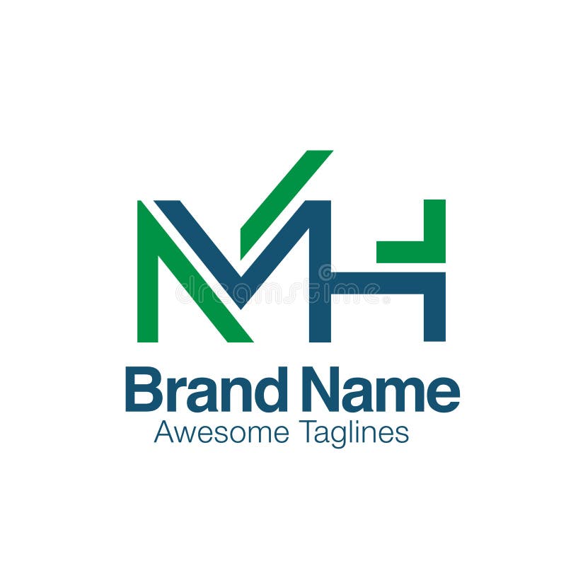 Logo créatif avec les initiales MH illustration de vecteur