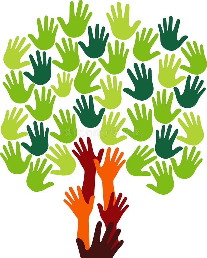 Logo d'arbre de main illustration stock Logo d'arbre de main illustration stock