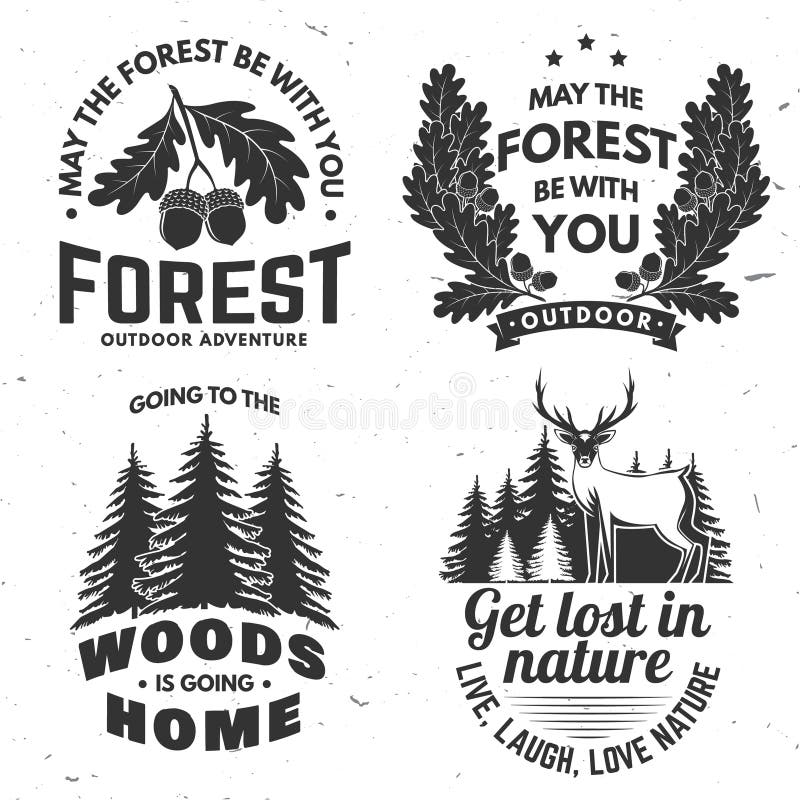 Logo d'aventure en plein air conception de badge. Concept de chemise ou logo imprimé timbre ou tee avec feuille de chêne de la for illustration libre de droits