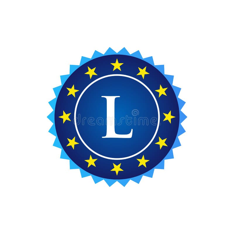 Logo de badge et d'étiquette sur la lettre l. l lettre insigne vintage rétro vectoriel logo badges étiquettes emblèmes marques et