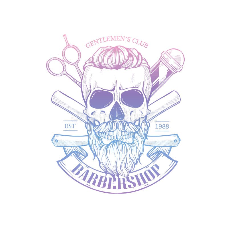 pics Logos De Calaveras Con Barba logo de barbershop con craneo