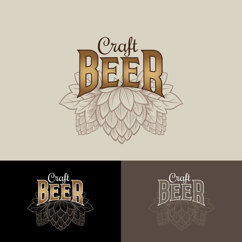 Logo de bi?re de m?tier Logo de compagnie de brassage Emblème ou enseigne de bar de bière Houblon en cônes et composition typogra illustration libre de droits Logo de bi?re de m?tier Logo de compagnie de brassage Emblème ou enseigne de bar de bière Houblon en cônes et composition typogra illustration libre de droits