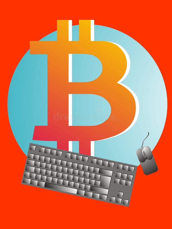 Logo de Bitcoin - clavier - souris illustration stock Logo de Bitcoin - clavier - souris illustration stock