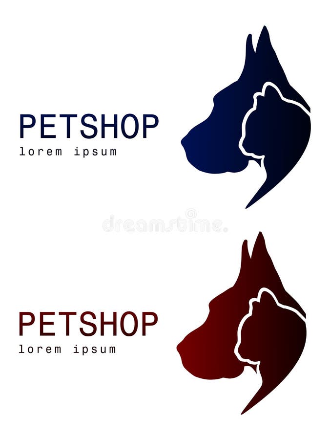 Logo De Chien Et De Chat Dans La Variation Deux Illustration