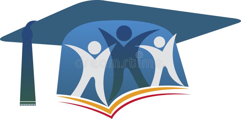 Logo de couples d'obtention du diplôme illustration stock Logo de couples d'obtention du diplôme illustration stock