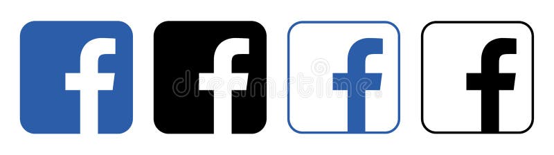 Logo de Facebook con sombra sobre un fondo transparente