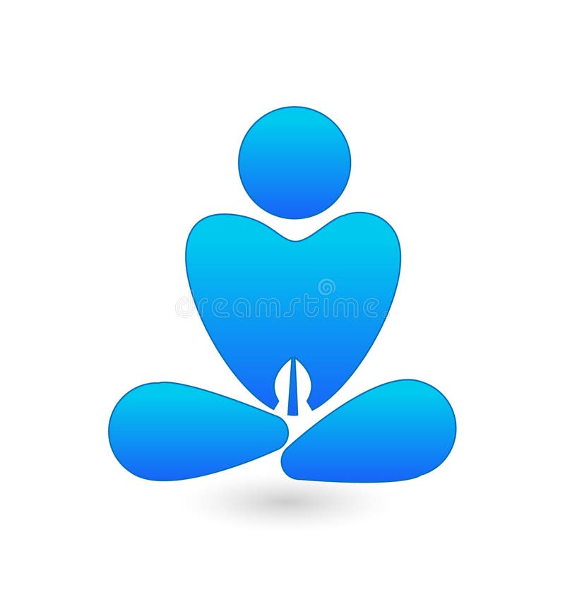 Logo de forme de coeur de yoga illustration stock Logo de forme de coeur de yoga illustration stock