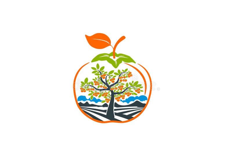 Logo de kaki d'arbre illustration stock Logo de kaki d'arbre illustration stock