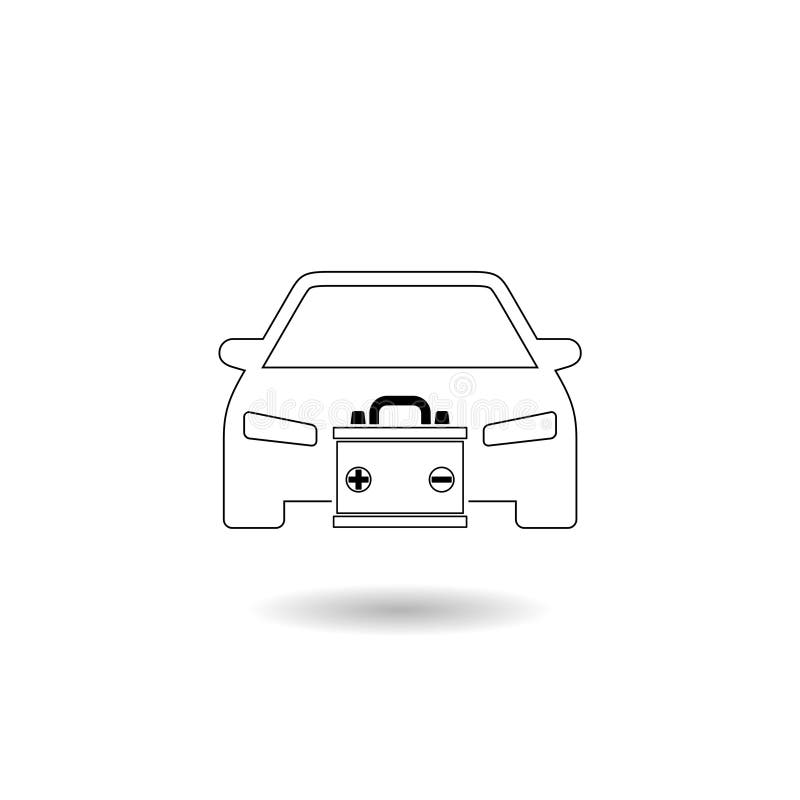 l'icône de batterie de voiture isolée sur fond blanc. illustration