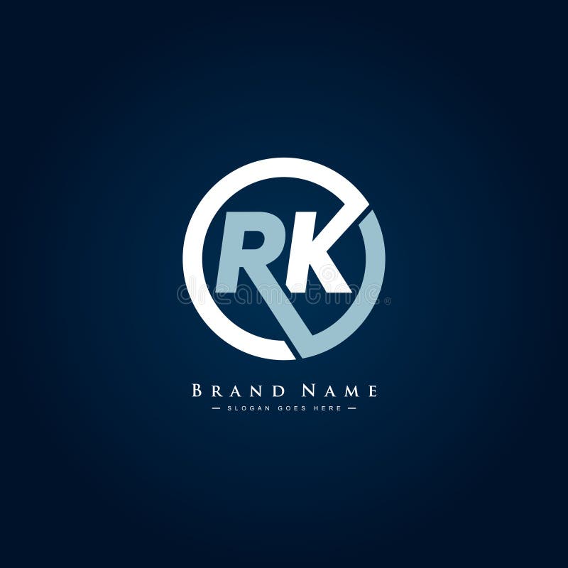 Logo avec les initiales RK, Logo simple de l'alphabet illustration libre de droits