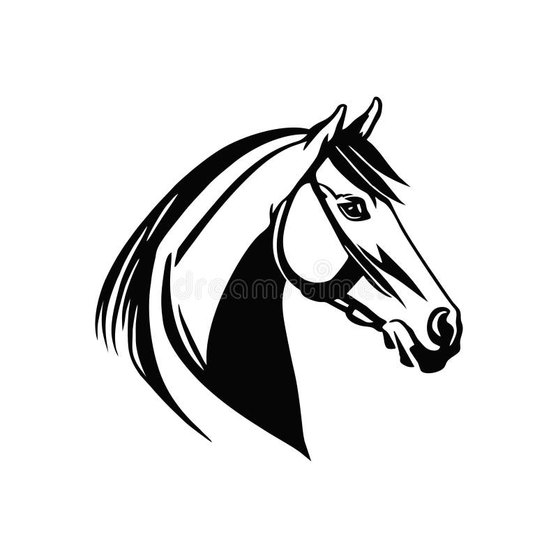 Logo de la tête de cheval de silhouette animale illustration stock