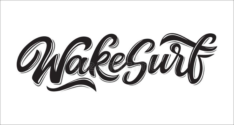 Logo de lettrage de Wakesurf illustration de vecteur Logo de lettrage de Wakesurf illustration de vecteur