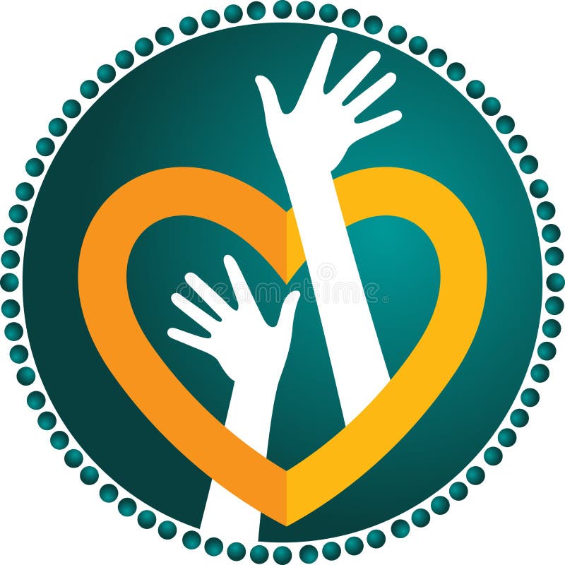 Logo de main de coeur illustration libre de droits Logo de main de coeur illustration libre de droits