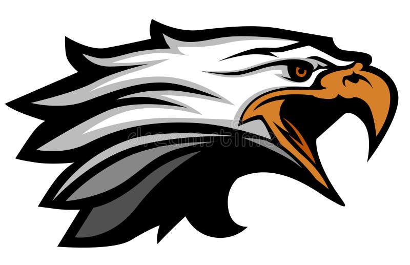Logo de mascotte de tête d'aigle de vecteur illustration stock Logo de mascotte de tête d'aigle de vecteur illustration stock