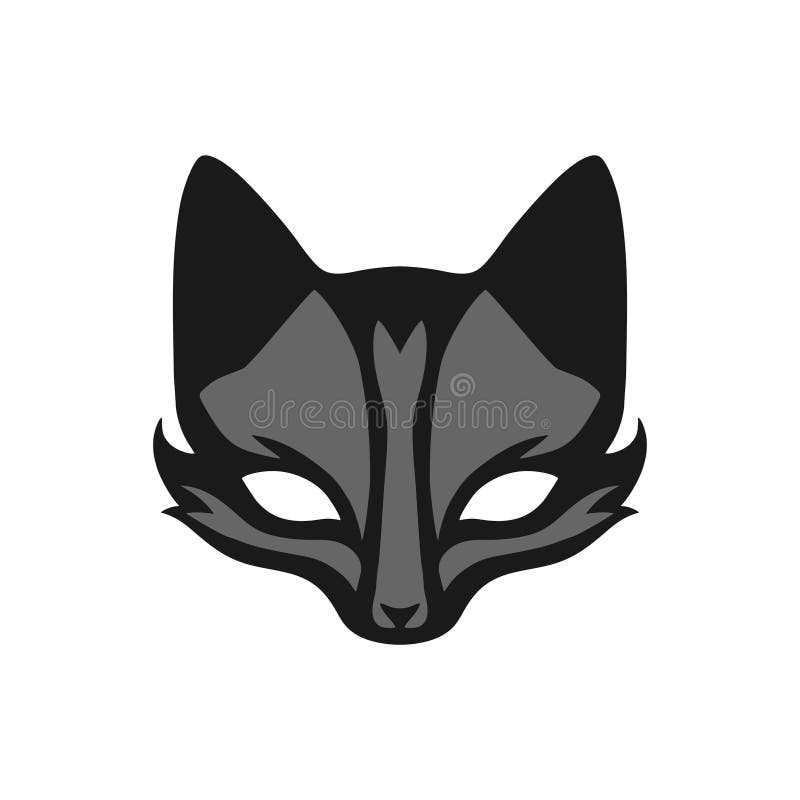 Logo de masque fox kitsune image de l'animal illustration libre de droits