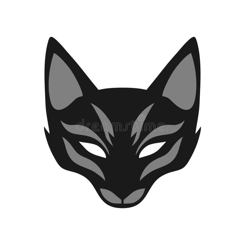 Logo de masque fox kitsune image de l'animal illustration libre de droits