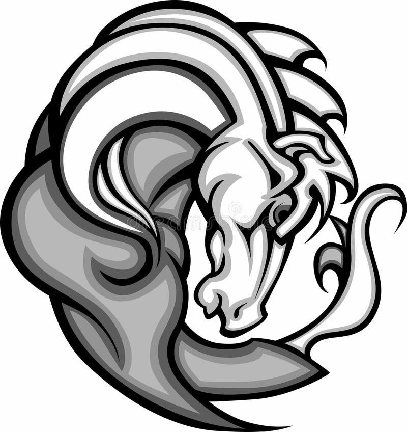 Logo de mustang/mascotte de Bronco illustration libre de droits Logo de mustang/mascotte de Bronco illustration libre de droits