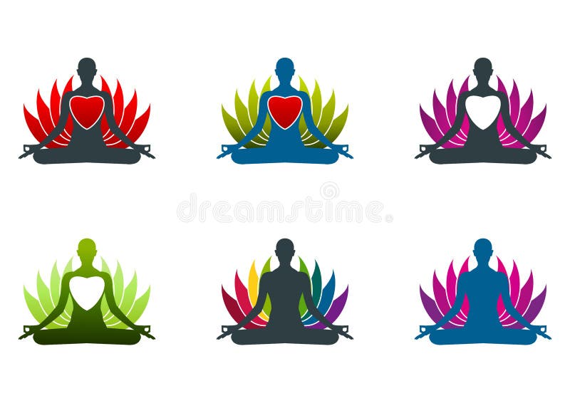 Logo de méditation de yoga illustration libre de droits Logo de méditation de yoga illustration libre de droits