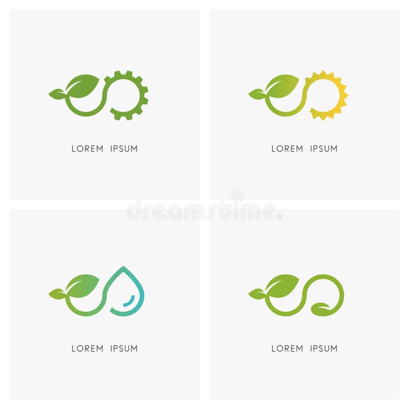 Logo de nature d'infini réglé - écologie et agriculture illustration stock Logo de nature d'infini réglé - écologie et agriculture illustration stock