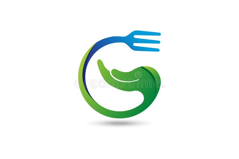 Logo de nourriture de soin de main illustration stock Logo de nourriture de soin de main illustration stock