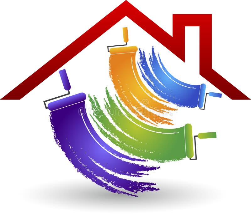 logo de peinture de maison illustration libre de droits logo de peinture de maison illustration libre de droits