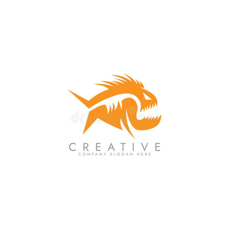 piranha fish wild animal logo vector illustration template design. piranha fish wild animal logo vector illustration template design