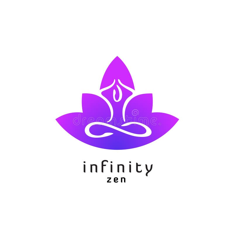 Logo de pose de zen de yoga avec la silhouette de fleur de lotus illustration de vecteur Logo de pose de zen de yoga avec la silhouette de fleur de lotus illustration de vecteur
