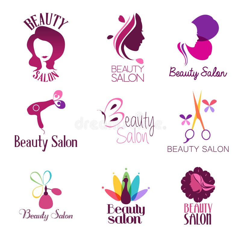 Logo de salon de beauté illustration de vecteur Logo de salon de beauté illustration de vecteur