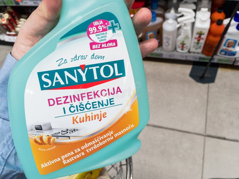Logo De Sanytol En Un Frasco De Spray Desinfectante. Imagen de archivo  editorial - Imagen de desinfectante, limpieza: 218775859